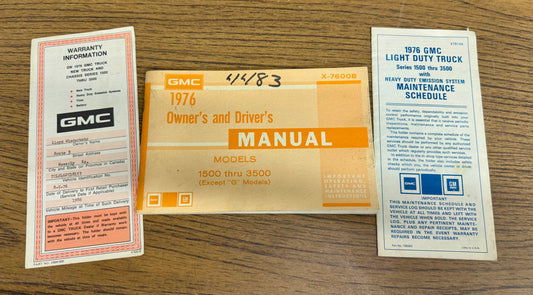 1976 GMC truck owners manual