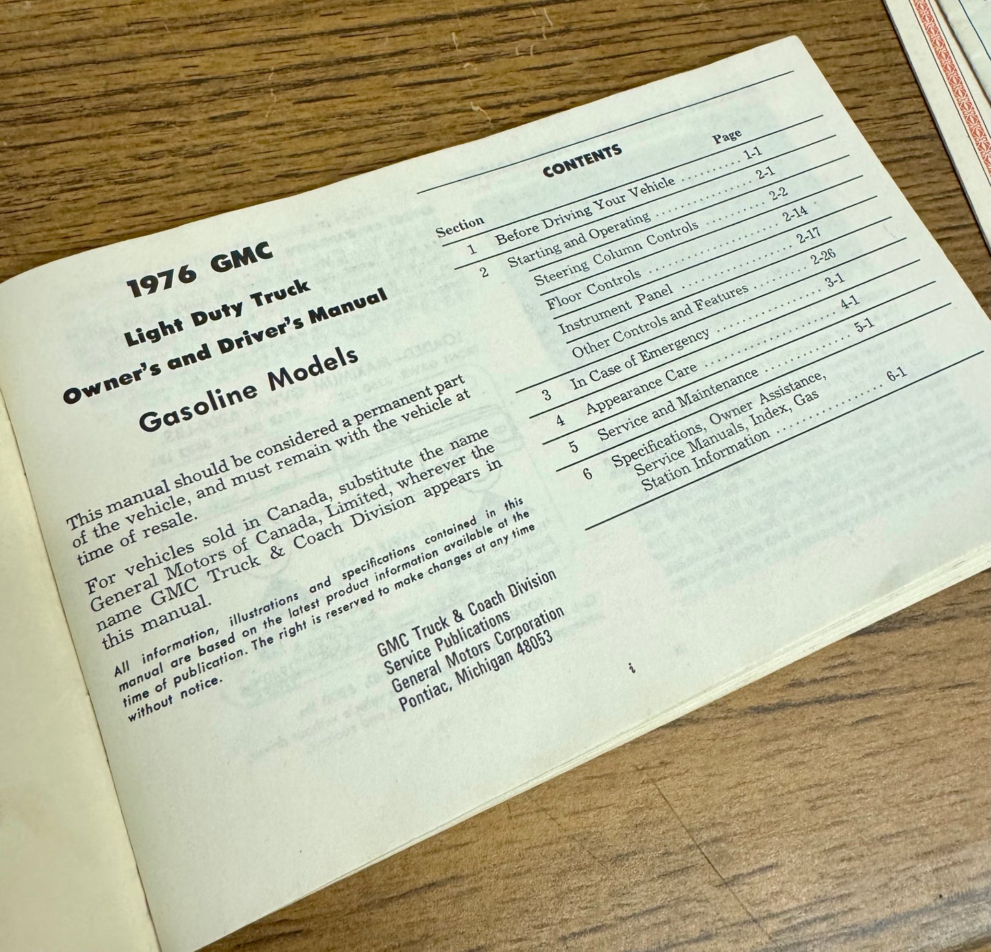 1976 GMC truck owners manual
