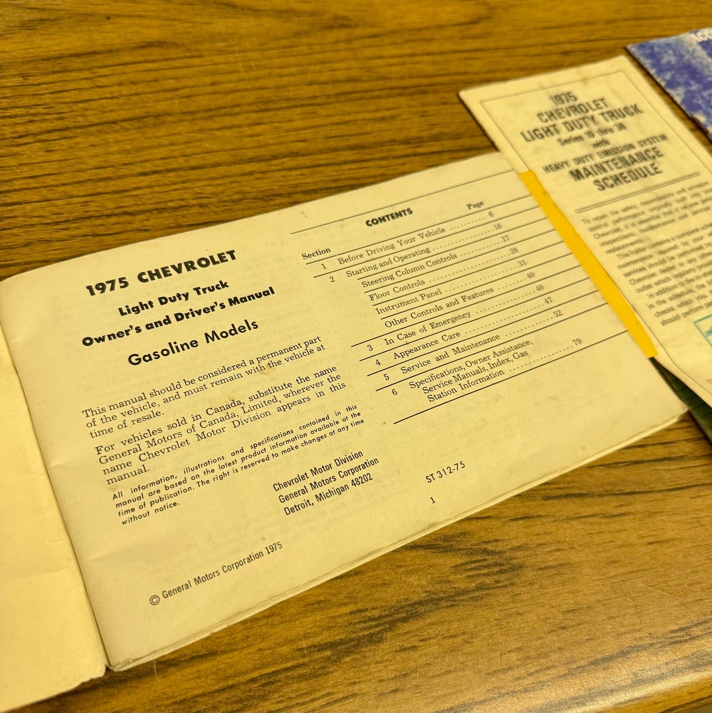 1975 Chevrolet truck owners manual