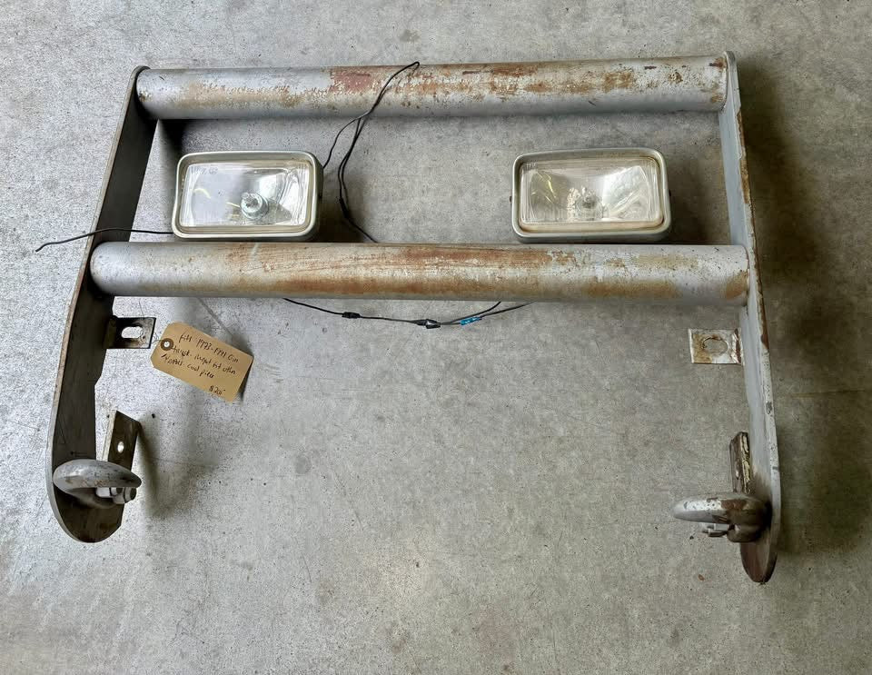 Push bar with tow hooks and lights