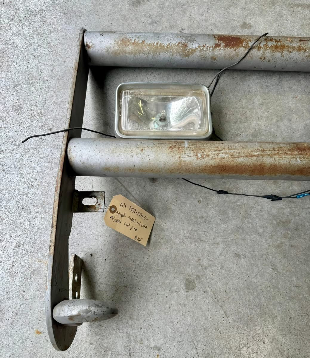 Push bar with tow hooks and lights