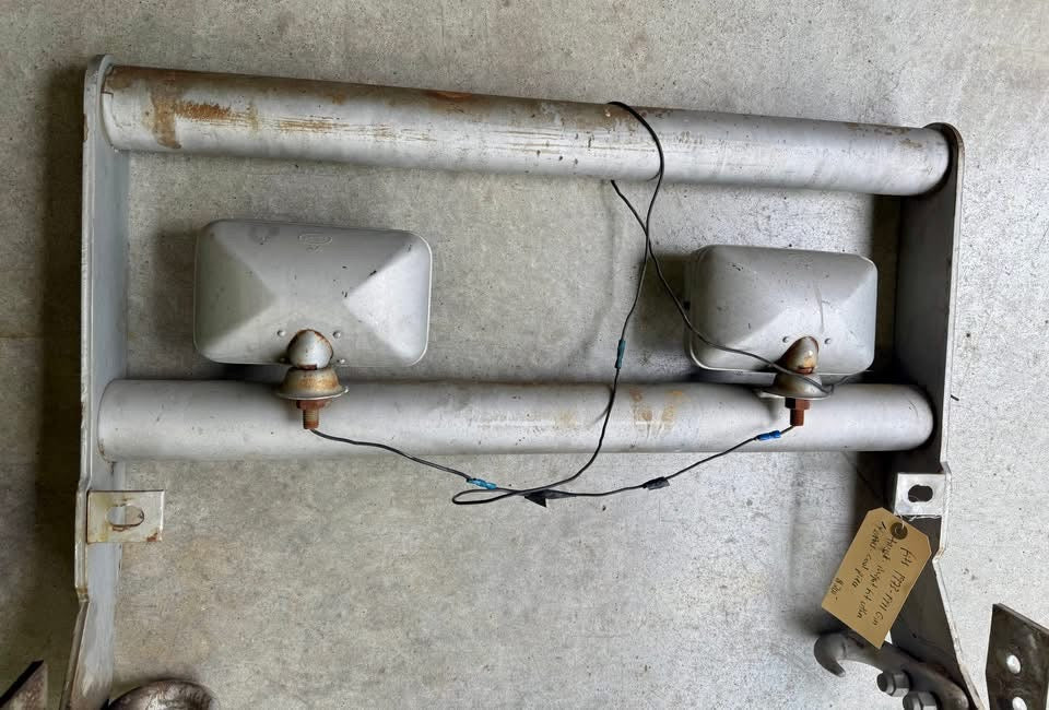 Push bar with tow hooks and lights