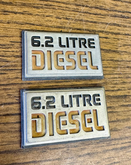 1982 and up 6.2 Diesel fender badge