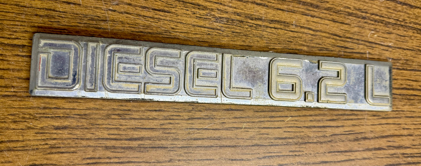1982 and up 6.2 Diesel tailgate emblem